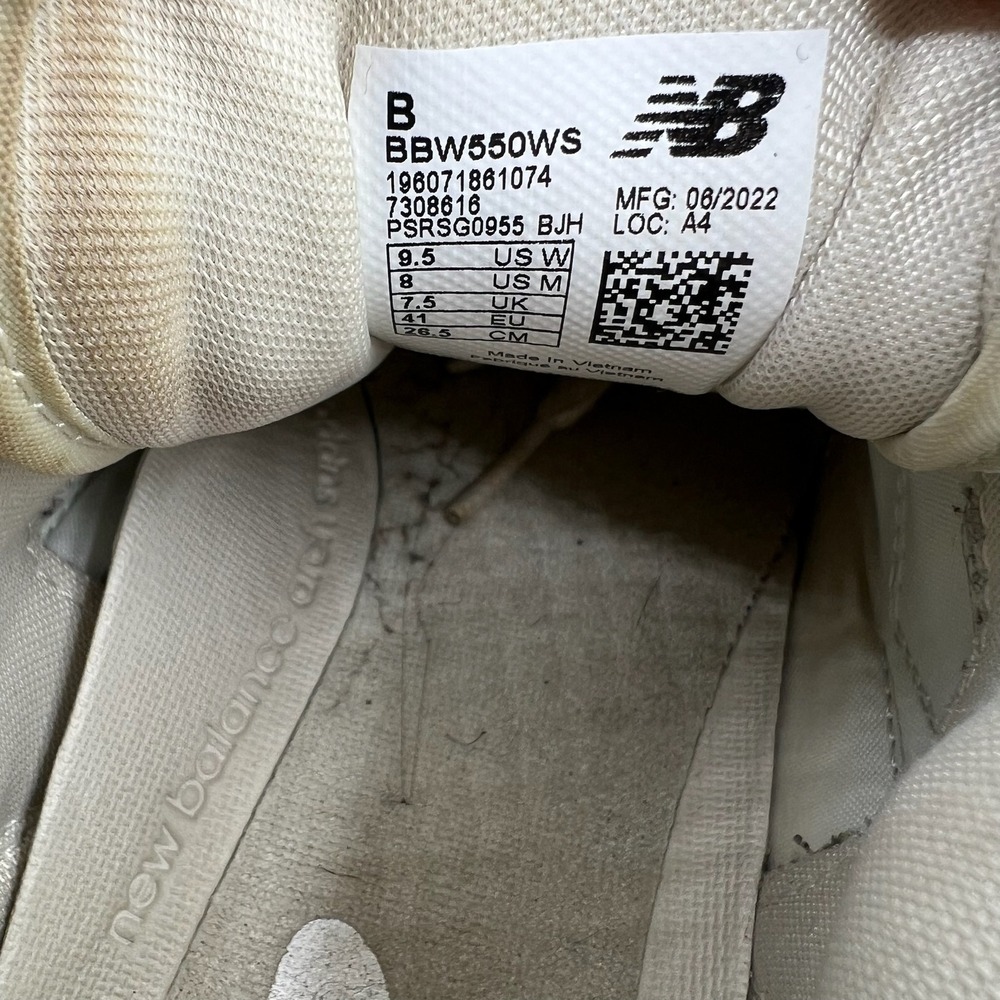 New Balance 550 Women's Size 9.5 White Shoes Sneakers Leather Low Top BBW550WS - Picture 9 of 10